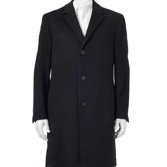 Ralph Lauren Cashmere Classic Dresscoat - CHAPS Sz 44 L Charcoal GUC - Picture 2 of 10